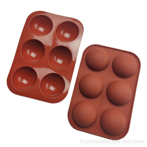 Stampo di cioccolato in silicone piccolo stampo a metà rotonda